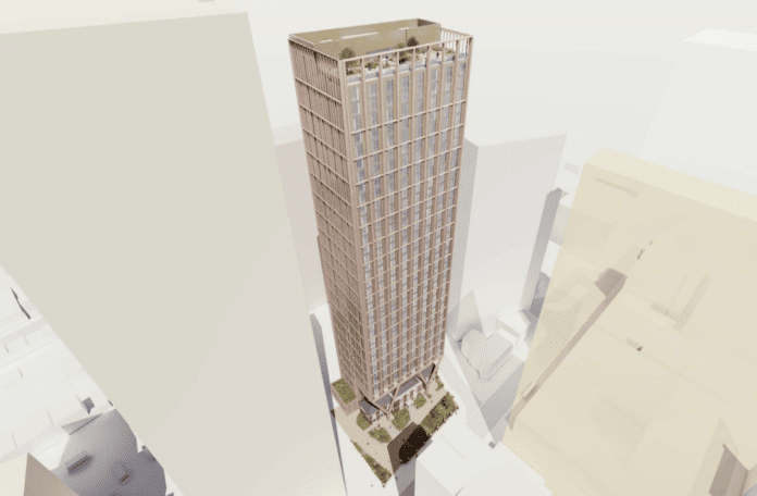 The proposed skyscraper over a Grade-II listed former hospital building in Birmingham has been decried as "preposterous"