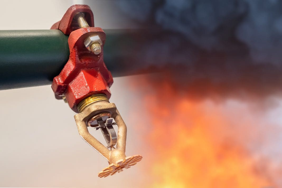 Fire sprinklers and fire, highlighting the importance of sprinkler systems