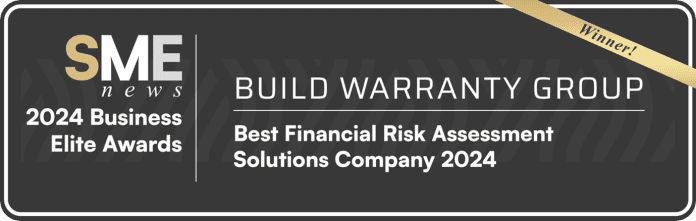 Build Warranty Group has been recognised at the SME News Business Elite Awards, winning Best Financial Risk Assessment Solutions Company 2024