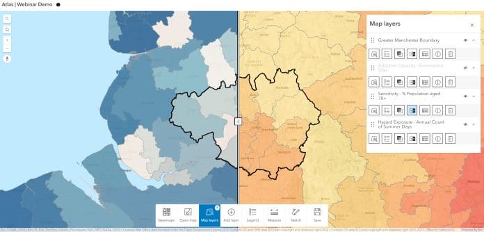 An example of the local authorities climate service view of Manchester