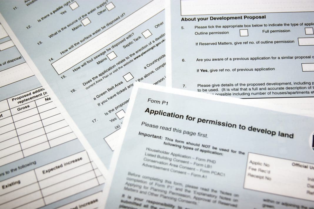 Receiving approved house planning permission, of the sort that filling a form like this requires, is more difficult in some areas than others