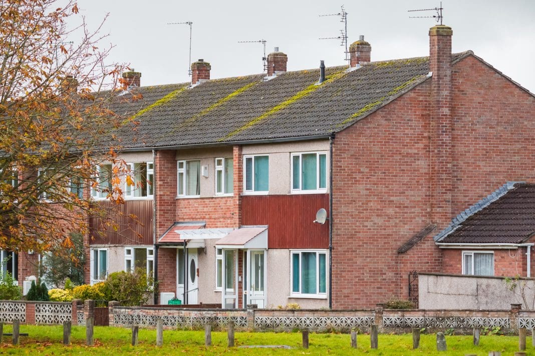 Terraced houses like these can often be social housing, further support for which will be essential for hitting housing targets, says Savill research