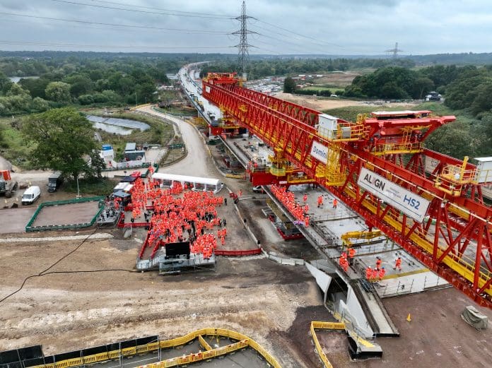 Construction of the Colne Valley viaduct, part of the HS2 progress update