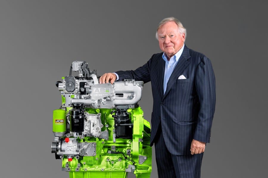 Lod Bamford and a JCB hydrogen combustion engine