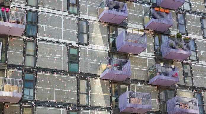 Re-cladding work, similar to what will take place with cladding remediation in Scotland