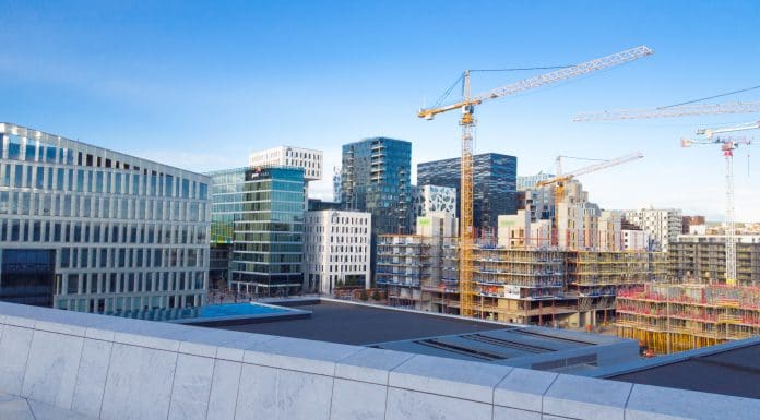 Construction site in Oslo, Norway, as the UK-Norway green partnership is due to be signed this year